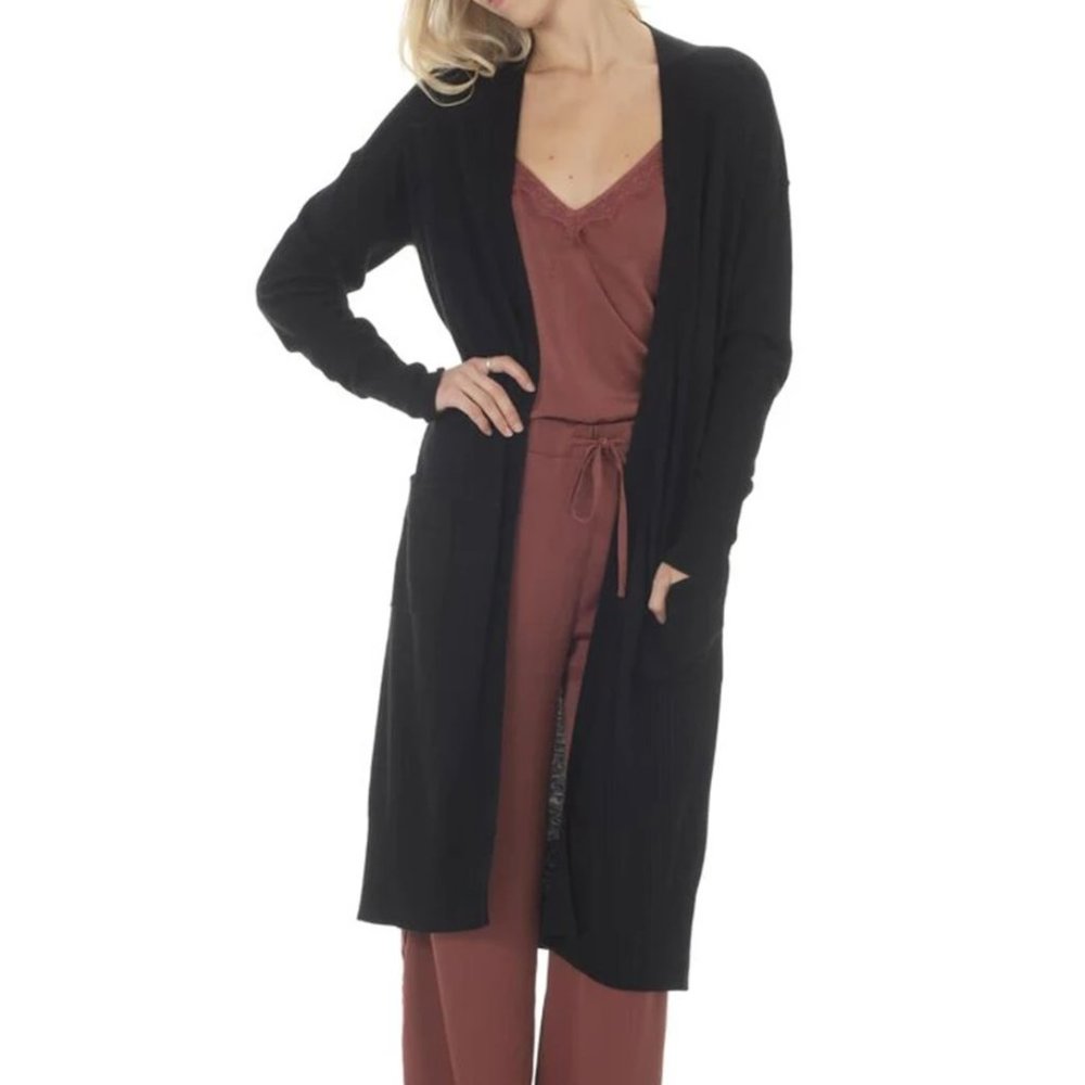 Paper Label Leona Long Cardigan Green Small